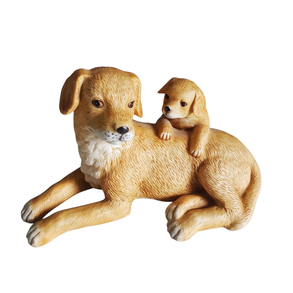 Homco 1471 Vintage Charming Momma Lab & Pup Figurine
